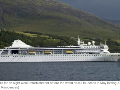 Cruise Ship Handed Over to Buyer for 3.5-Year Residential World Cruise